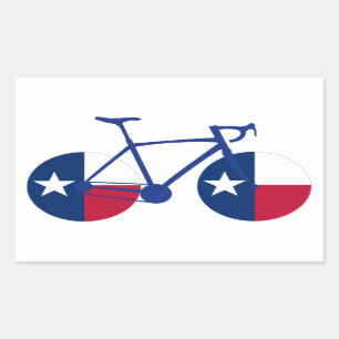 Texas Flag Cycling Rechthoekige Sticker