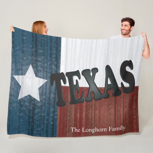 Texas Flag Design Fleece Deken (In situ)
