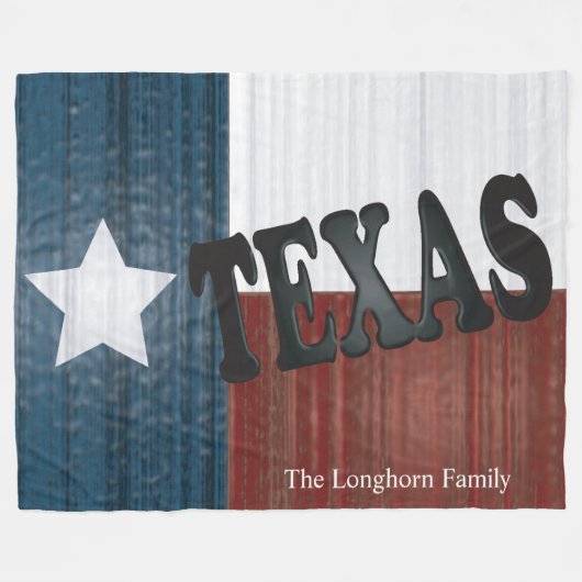 Texas Flag Design Fleece Deken (Voorkant (Horizontaal))