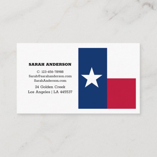 Texas Flag Elegant Visitekaartjes / VS (Achterkant)