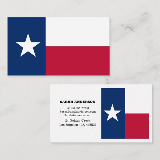 Texas Flag Elegant Visitekaartjes / VS (Voorkant / Achterkant)