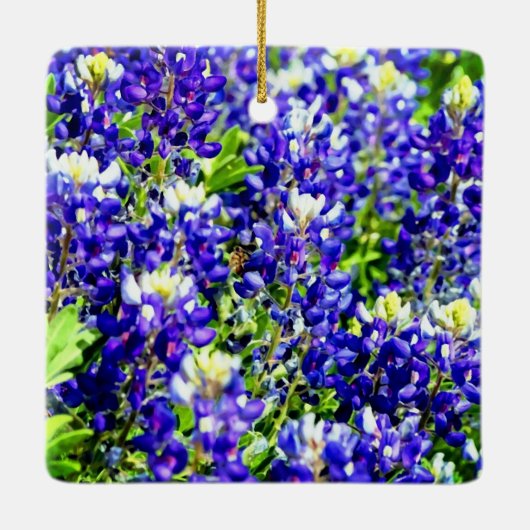 Texas Flag en Bluebonnets Ornament (Achterkant)