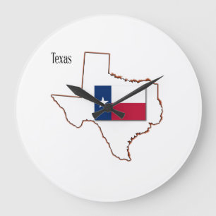 Texas Flag en Map Grote Klok