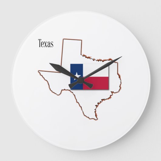 Texas Flag en Map Grote Klok (Voorkant)