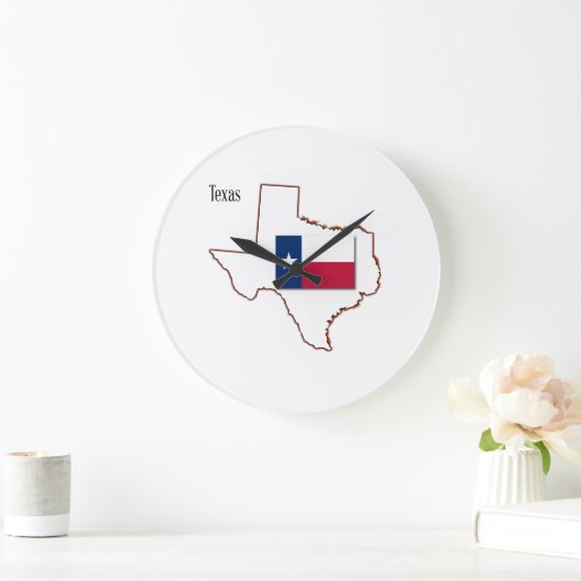 Texas Flag en Map Grote Klok (Huis)