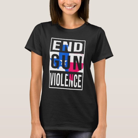 Texas Flag End Pistool Violence Protect Children N T-shirt (Voorkant)