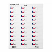 Texas Flag Etiket (Full Sheet)