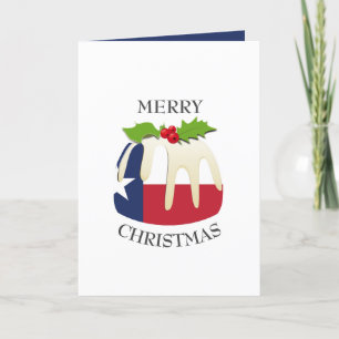 TEXAS FLAG   Festive Plum Pudding   Kerstmis Feestdagen Kaart