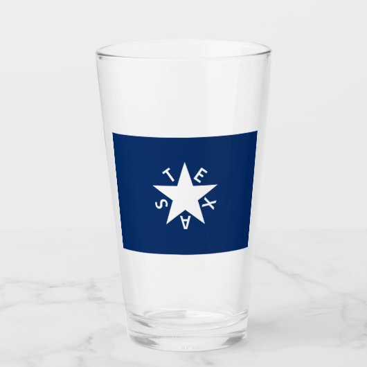 Texas Flag Glass Cup Glas (Voorkant)