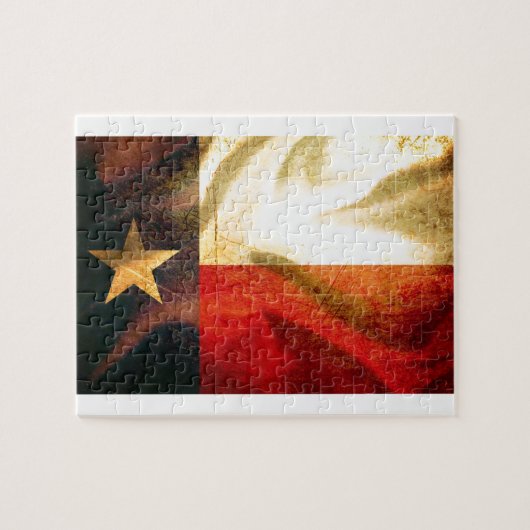 Texas Flag golvende zijde Legpuzzel (Horizontaal)