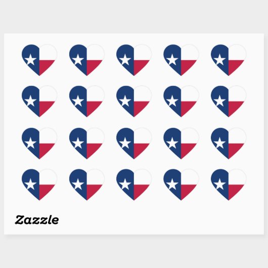Texas Flag Hart Sticker (Vel)
