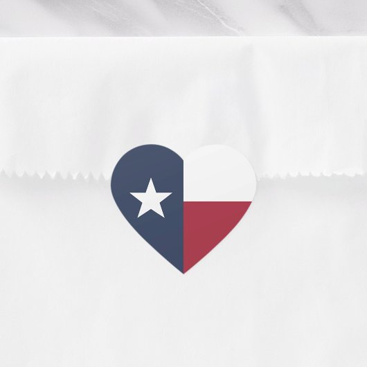 Texas Flag Hart Sticker