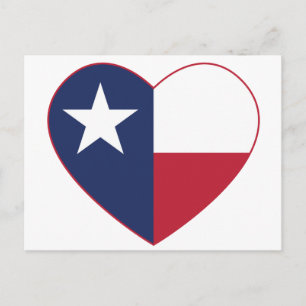 Texas Flag Heart Briefkaart