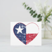 Texas Flag Heart Distress Briefkaart (Staand voorkant)