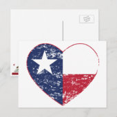 Texas Flag Heart Distress Briefkaart (Voorkant / Achterkant)