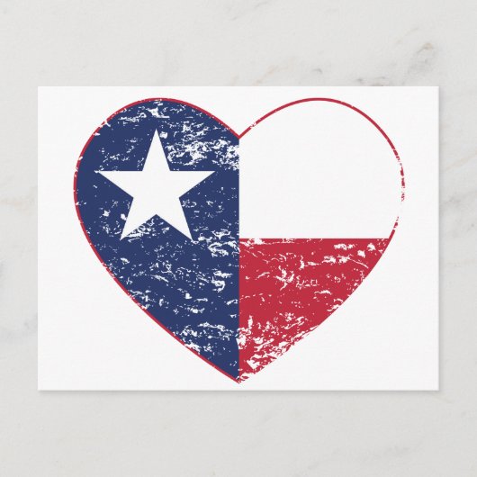 Texas Flag Heart Distress Briefkaart (Voorkant)
