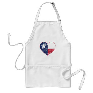 Texas Flag Heart Distress Standaard Schort