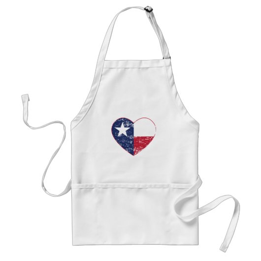 Texas Flag Heart Distress Standaard Schort (Voorkant)