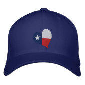 Texas Flag Heart Geborduurd Pet (Voorkant)