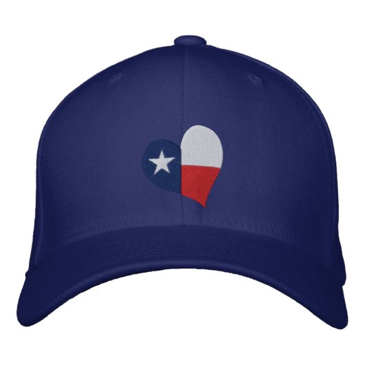 Texas Flag Heart Geborduurd Pet (Voorkant)