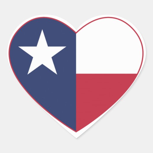 Texas Flag Heart Hart Sticker (Voorkant)