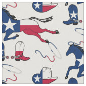 Texas Flag Horses Petten and Boots Stof (Close Up)