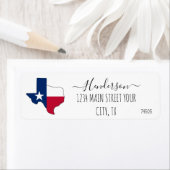 Texas Flag kaart Retouradres Etiket (Insitu)