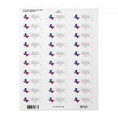 Texas Flag kaart Retouradres Etiket (Full Sheet)