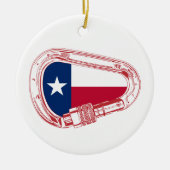 Texas Flag Klim Carabiner Keramisch Ornament (Voorkant)