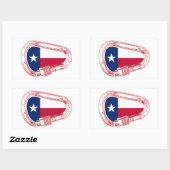 Texas Flag Klim Carabiner Rechthoekige Sticker (Vel)