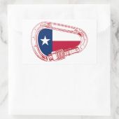 Texas Flag Klim Carabiner Rechthoekige Sticker (Tas)