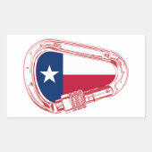 Texas Flag Klim Carabiner Rechthoekige Sticker (Voorkant)