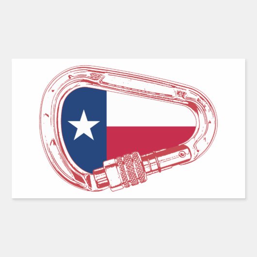Texas Flag Klim Carabiner Rechthoekige Sticker (Voorkant)