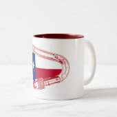 Texas Flag Klim Carabiner Tweekleurige Koffiemok (Voorkant rechts)