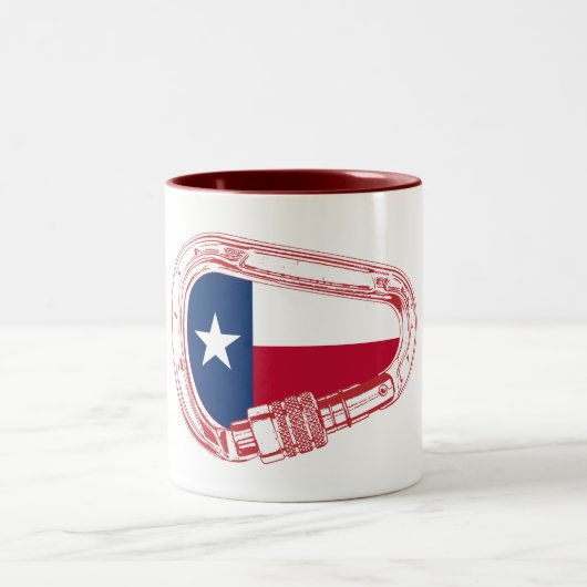 Texas Flag Klim Carabiner Tweekleurige Koffiemok (Center)