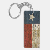 Texas Flag Lone Star State License Bord Art Chain Sleutelhanger (Voorkant Links)