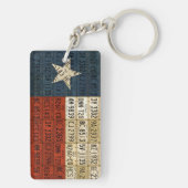 Texas Flag Lone Star State License Bord Art Chain Sleutelhanger (achterkant)
