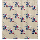 Texas Flag Longhorn Steer Boots Petten Ropes Douchegordijn (Voorkant)