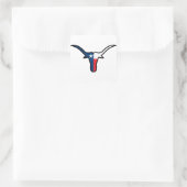 Texas Flag Longhorn Vierkante Sticker (Tas)