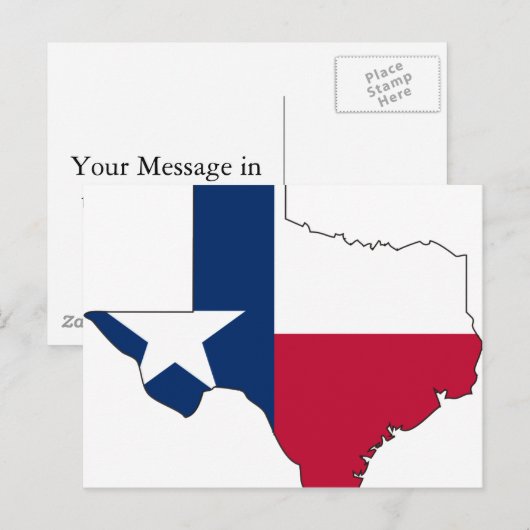 Texas Flag Map Briefkaart (Voorkant / Achterkant)