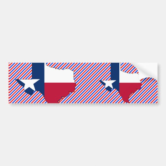 Texas Flag Map Bumpersticker (Voorkant)