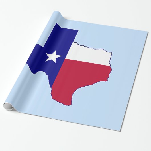 Texas Flag Map Cadeaupapier (Uitgerold)