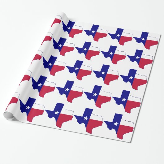 Texas Flag Map Cadeaupapier (Uitgerold)