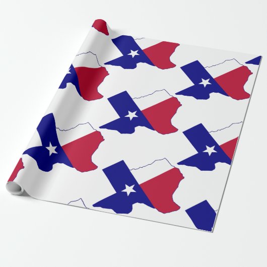 Texas Flag Map Cadeaupapier (Uitgerold)
