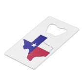 Texas Flag Map Creditkaart Flessenopener (Voorkant Gekanteld)
