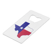 Texas Flag Map Creditkaart Flessenopener (Achterkant Gekanteld)