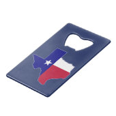 Texas Flag Map Creditkaart Flessenopener (Achterkant Gekanteld)