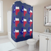 Texas Flag Map Douchegordijn (In situ)