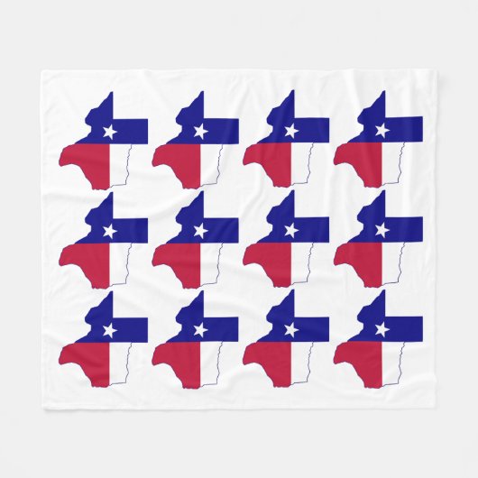 Texas Flag Map Fleece Deken (Voorkant (Horizontaal))
