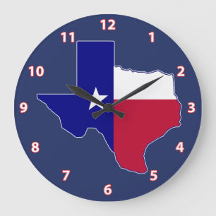 Texas Flag Map Grote Klok